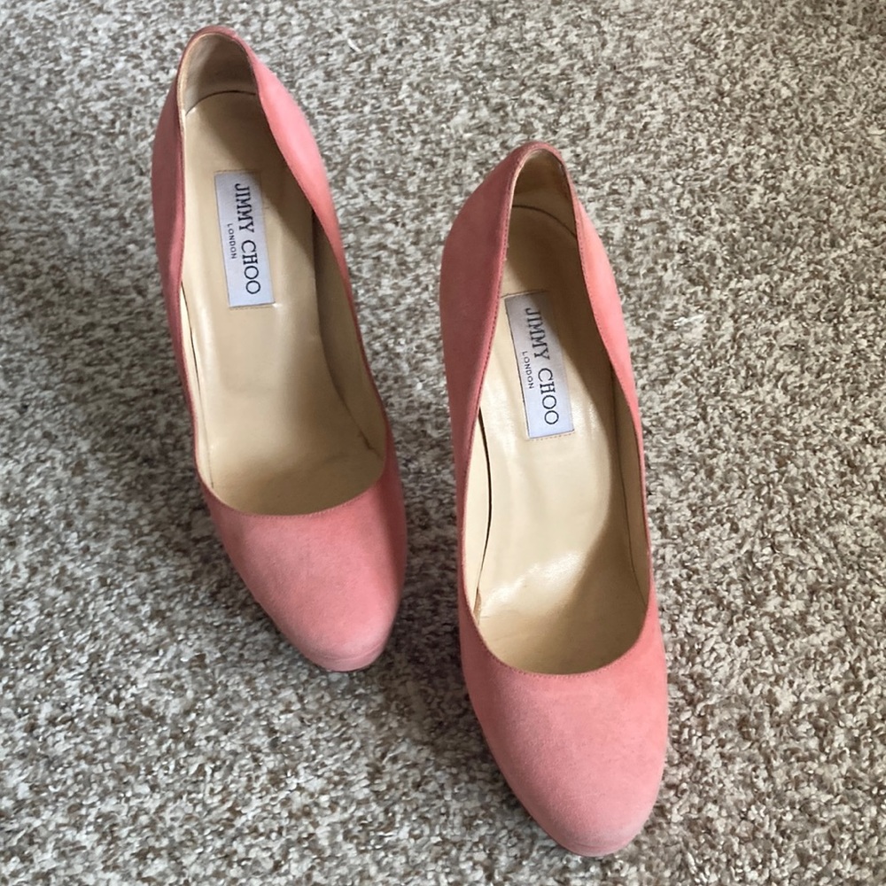 Jimmy Choo Coral Suede Platform Pumps
